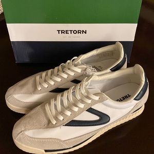 TRETORN Women’s Rawlins Retro Sneaker Shoes White Navy Size 10